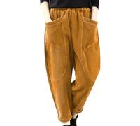 Pantalones de sauna para adelgazar para mujer, cintura grande, suelto, ropa de abrigo de moda, pantalones leggins contra la celulitis, amarillo, M