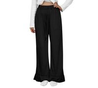Pantalones de senderismo cómodos bordados para yoga, atléticos, recortados, elegantes, de algodón, a cuadros, para mujer, transpirables, para gimnasio, pantalones deportivos, Negro, XL