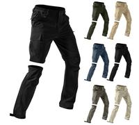 Pantalones de senderismo con cremallera para hombre, pantalones cargo largos 2 en 1, pantalones de trekking, pantalones cargo de sudadera, pantalones cortos con varios bolsillos, pantalones