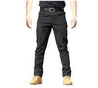 Pantalones de senderismo Hombre de secado rápido Pantalones al aire libre, Pantalones de trekking deportivos con múltiples bolsillos 2024, Negro , M