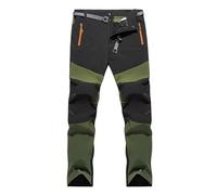 Pantalones de senderismo para hombre, softshell, resistentes al agua, pantalones de trabajo para hombre, ligeros, de secado rápido, con múltiples bolsillos con cremallera, cintura elástica, pantalones