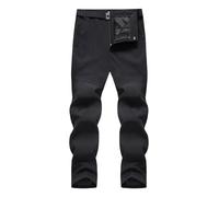 Pantalones de senderismo para hombre, softshell, resistentes al agua, pantalones de trabajo para hombre, ligeros, de secado rápido, con múltiples bolsillos con cremallera, cintura elástica, pantalones