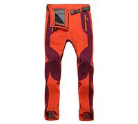 Pantalones de Snowboard Softshell Impermeables for esquí de Nieve for Mujer Pantalones al Aire Libre con Forro Polar for Senderismo al Aire Libre(Orange,2XL)