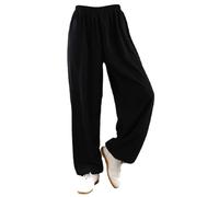 Pantalones De Tai Chi Unisex Ropa De Wing Chun Algodón con Seda Cintura Elástica Kung Fu Artes Marciales Pantalones De Entrenamiento Casual Yoga Entrenamiento Pantalones A,M