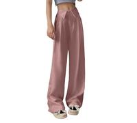 Pantalones de tela para mujer, cintura alta, elásticos, pantalones de trabajo, pantalones con bolsillo, pantalones de traje elegantes, pantalones de traje de pierna ancha, informales, pantalones de