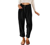 Pantalones de terciopelo acanalado para mujer, pantalones de cigarrillo de invierno, cintura alta, cómodos, pantalones anchos de pierna recta, pantalones Harem elegantes palacio con bolsillos casuales