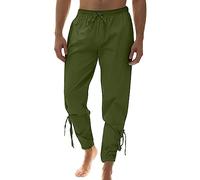 Pantalones de Tobillo con Bandas Ajustables y Cordones, diseño Traje Informal Color Liso, práctico para desplazamientos urbanos Vida Cotidiana Sencilla.