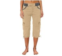 Pantalones de trabajo 3/4 para mujer, de verano, hasta la rodilla, pantalones cargo de corte regular, pantalones de verano, pantalones capri, pantalones de algodón, pantalones de ocio, elásticos