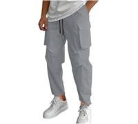 Pantalones de trabajo al aire libre deportivos Slim Fit Pantalones de trabajo con múltiples bolsillos Vintage Casual Ligero Stretch Cargo Pants Tácticos Trekking Pantalones, Gy1, XL