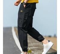 Pantalones de trabajo casuales sueltos para hombre, color puro elástico