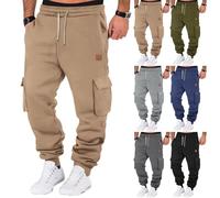 Pantalones de trabajo de chándal para hombre, pantalones cargo para hombre, pantalones de felpa pesados para caminar, pantalones baggies de invierno forrados de forro polar, pantalones chinos