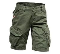 Pantalones de trabajo de chef para hombre, pantalones cargo de verano, color sólido, con bolsillo, talla grande, pantalones cortos de lavado, verde, 42