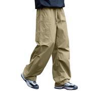 Pantalones de trabajo funcionales para hombre, montañismo, a prueba de viento, sueltos, rectos, informales, se pueden colocar con cordón, los pies pueden ser rectos de dos maneras, verde, XXL