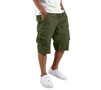 Pantalones de Trabajo Hombre, Bolsillos Algodon Cortos Militares Cargo Shorts, Vestir Cremallera Casual Trekking Mens Corto Men Shorts Senderismo Bermuda Hombre Verano, M