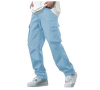 Pantalones De Trabajo Hombre Trekking, Pantalones Cargo Hombre MontañA, Polainas sólidas Ocasionales los Bolsillo Cintura elástica con cordón Pantalon Trabajo pantalón de construcción