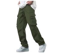 Pantalones De Trabajo Hombre Trekking, Pantalones Cargo Hombre MontañA, Polainas sólidas Ocasionales los Bolsillo Cintura elástica con cordón Pantalon Trabajo pantalón de construcción