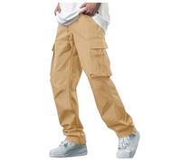 Pantalones De Trabajo Hombre Trekking, Pantalones Cargo Hombre Running, Polainas sólidas Ocasionales los Bolsillo Cintura elástica con cordón Pantalon Trabajo pantalón de construcción