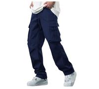 Pantalones De Trabajo Hombre Trekking, Pantalones Cargo Hombre Running, Polainas sólidas Ocasionales los Bolsillo Cintura elástica con cordón Pantalon Trabajo pantalón de construcción