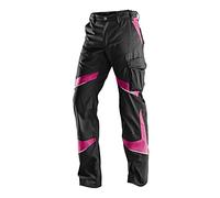 Pantalones de trabajo KÜBLER, color negro y rosa, talla 48 para mujer
