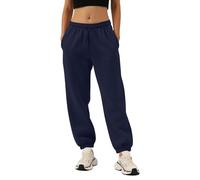 Pantalones De Trabajo Mujer con Bolsillo Color Liso - Pantalón Jogger Mujer Cintura Elástica Chandal Pantalones Elegante para Exteriores Glamour Pants Classic Anchos Marina de Guerra L