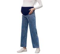 Pantalones de Trabajo Mujer, Pantalon Chandal Mujer,Vaqueros de Maternidad Elásticos con Soporte Abdominal Cómodos Estilo Casual Pierna Ancha Pantalón