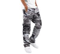 Pantalones de trabajo para hombre, con múltiples bolsillos, camuflaje, militar, táctico, pantalones de combate, casuales, ajuste holgado, cordón, cremallera, cinta sólida, pantalones largos, A#3-gris,