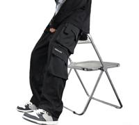 Pantalones de trabajo para hombre, delgados, pierna recta, con cintura elástica y pantalones cargo para tiempo libre, deportes, informales, negros, grises, verdes, tallas L a 3XL (L Black)