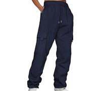 Pantalones de trabajo para mujer, cintura elástica, pantalones cargo negros para mujer, pantalones tácticos holgados para fitness, pantalones de combate con cordón, pantalones de chándal ligeros,