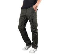 Pantalones de trabajo térmicos con forro polar para hombre, ligeros, con cintura elástica, pantalones de longitud completa, pantalones para exteriores con múltiples bolsillos, pantalones elásticos