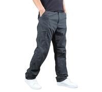 Pantalones de trabajo térmicos con forro polar para hombre, ligeros, con cintura elástica, pantalones de longitud completa, pantalones para exteriores con múltiples bolsillos, pantalones elásticos
