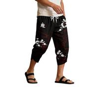 Pantalones de verano de estilo japonés para hombre, kimono tradicional, ropa de calle, ligeros, 7/8, pantalones harén para vacaciones, uso diario, harén Harajuku vintage, pantalones casuales de gran