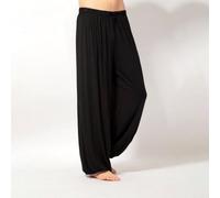 Pantalones de verano de Kung Fu para hombre, pantalones de artes marciales de Tai Chi en ajuste holgado con tela de poliéster transpirable para práctica de uniforme Shaolin Wing Chun (L, negro)