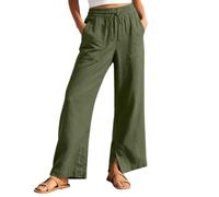 Pantalones De Verano Ligeros Y Ventilados para Mujer Pantalones Largos De Verano Amplio En Piernas No Arruga En Maleta Pantalón Largo para Mujer Ropa Diario Elegante Ropa