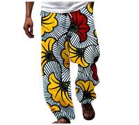 Pantalones de verano para hombre, inspirados en África, con estampado vibrante, transpirables, ligeros, para playa, vacaciones, uso diario, 12#_blanco, 3XL