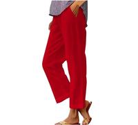 Pantalones de verano para mujer ligeros: pantalones de lino de cintura alta, pantalones de tela delgados, pantalones holgados de muselina, pantalones de playa de tallas grandes, pantalones ligeros