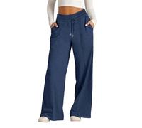 Pantalones de verano para mujer, ligeros, suaves, elásticos, cintura alta, turquesa, XXL