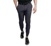 Pantalones de vestir ajustados para hombre, pantalones de traje casuales con cintura elástica de trabajo ceñidos, pantalones chinos de vestir de golf con frente plano elásticos cónicos de pierna recta