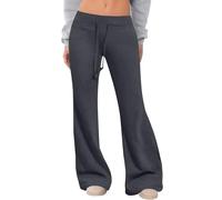 Pantalones de yoga acampanados para mujer, suaves, cómodos, largos, de cintura alta, Negro , L