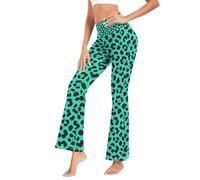 Pantalones de yoga casuales para mujer, sensación de desnudez, talla grande, para bailar, talla S, Exotic Safaris - Estampado de leopardo en negro y azul marino, Medium
