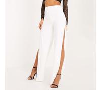 Pantalones de yoga con abertura alta para mujer, pantalones de pierna ancha, con abertura lateral, pantalones holgados para ajuste delgado, pantalones acampanados, ropa de calle de moda, casual