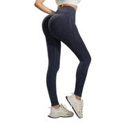 Pantalones de yoga genéricos de cintura alta para mujer, efecto ganador, leggings sin costuras efecto glúteos rebondies leggings esculpiendo pantalones de fitness extensible segunda piel, pantalones