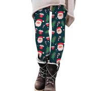 Pantalones de yoga, pantalones de bota, estampados navideños, cómodos, pantalones de cintura, pijama de lana de, 2-Armada, M