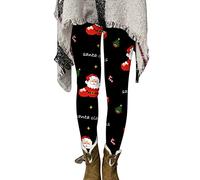Pantalones de yoga, pantalones de bota, estampados navideños, cómodos, pantalones de cintura, pijama de lana de, 4-negro, S