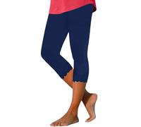 Pantalones de yoga para mujer del Reino Unido, leggings capri con bolsillos, leggings recortados de cintura alta, cintura elástica, control de abdomen, pantalones de yoga de 3/4 de longitud
