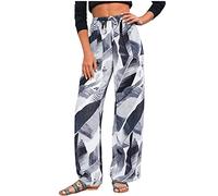 Pantalones de yoga para mujer, grandes, de confección, informal, con bolsillos, deportivos, con estampado elegante, para lecciones y entrenamiento físico, gris, XL