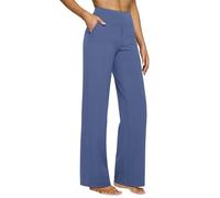 Pantalones de yoga para mujer, largos de verano, ajustados, ligeros, de cintura alta, palazzo, Z01marine, 3XL