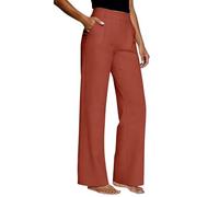 Pantalones de yoga para mujer, largos de verano, ajustados, ligeros, de cintura alta, palazzo, Z02ladrillo rojo, M