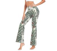Pantalones de yoga para mujer, leggings elásticos, sensación de desnudez, pantalones para gimnasio, talla S, Blush Bow Coquette & Cheetah Star, M