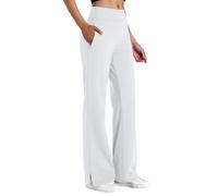 Pantalones de yoga para mujer, pierna ancha con bolsillos, pantalones de chándal de cintura alta, pantalones de chándal de tallas grandes, cintura elástica, pantalones elásticos suaves, pantalones de