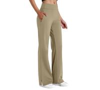 Pantalones de yoga para mujer, pierna ancha con bolsillos, pantalones de chándal de cintura alta, pantalones de chándal de tallas grandes, cintura elástica, pantalones elásticos suaves, pantalones de
